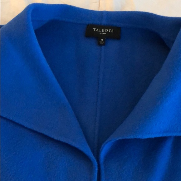Talbots Wool Suit Style Sweater in Blue M Petite - Picture 3 of 5